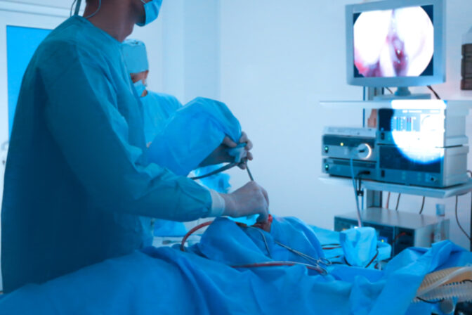 Operating of patient in modern hospital